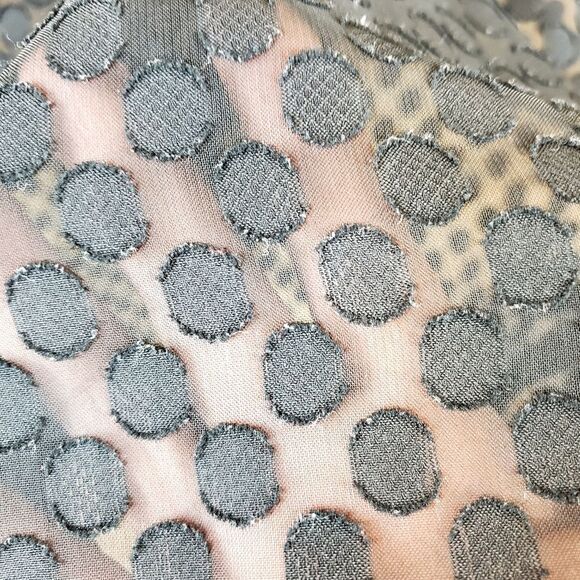 MODCLOTH Black Sheer Polka Dot Keyhole Neckline Sleeveless Blouse Size L - Picture 5 of 5